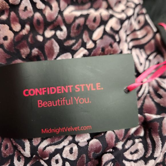 NWT Midnight Velvet Women's 20 Black Floral Capelet Overlay Split Sleeve Dress - Picture 12 of 14